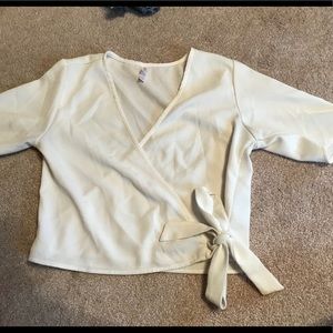 tied, wrap around crop top